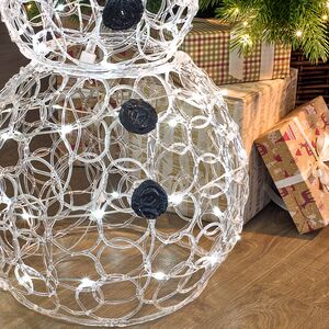 Светодиодная фигура Снеговик в черной шляпе 90 см, 80 холодных белых LED ламп, акрил, IP44 Winter Deco фото 4