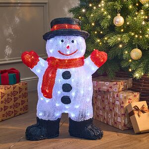 Светодиодная фигура Снеговичок Весельчак 63 см, 80 холодных белых LED ламп, акрил, IP44