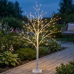 Светодиодное дерево Березка заснеженное 120 см, 300 теплых белых LED ламп, IP44