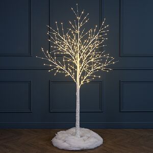 Светодиодное дерево Березка Balbeggi заснеженное 180 см, 600 теплых белых LED ламп, IP44 Winter Deco фото 6