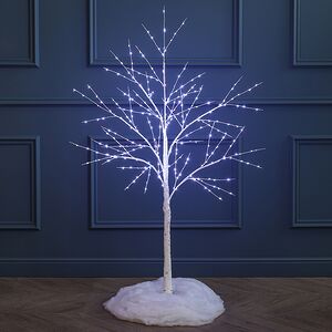 Светодиодное дерево Березка Balbeggi заснеженное 120 см, 300 холодных белых LED ламп, IP44 Winter Deco фото 7