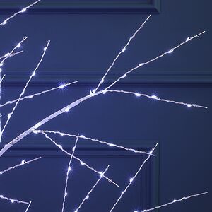 Светодиодное дерево Березка Balbeggi заснеженное 120 см, 300 холодных белых LED ламп, IP44 Winter Deco фото 5