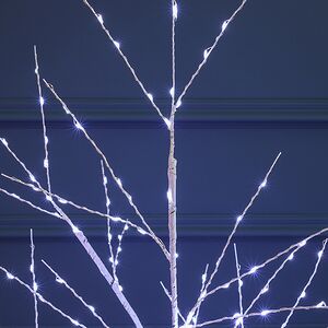 Светодиодное дерево Березка Balbeggi заснеженное 120 см, 300 холодных белых LED ламп, IP44 Winter Deco фото 4