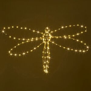 Плоское светодиодное украшение Стрекоза 80 см, 126 теплых белых LED ламп, IP44 Winter Deco фото 3