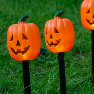 Набор садовых светильников на солнечной батарее Solar Pumpkins 37 см, 5 теплых белых LED ламп, 5 шт, IP44 Winter Deco фото 2