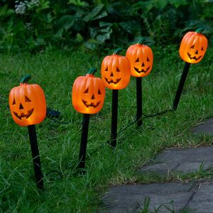 Набор садовых светильников на солнечной батарее Solar Pumpkins 37 см, 5 теплых белых LED ламп, 5 шт, IP44 Winter Deco фото 3