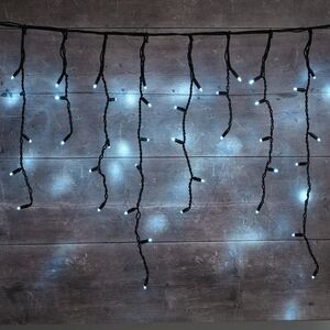 Светодиодная гирлянда Бахрома Profi Rubber 5*0.9 м, 323 холодных белых LED ламп, мерцание, черный КАУЧУК+ПВХ, соединяемая, IP65