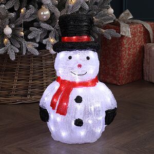 Светодиодная фигура Снеговик Мэлвин 46 см, 60 холодных белых LED ламп, IP44