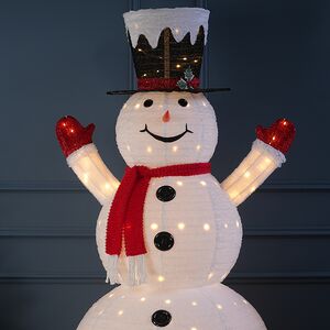 Светодиодная фигура Снеговик - Пожелание Счастья 180*70 см, 200 теплых белых LED ламп, IP44 Winter Deco фото 7