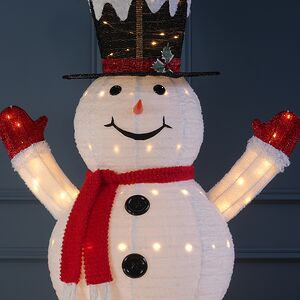 Светодиодная фигура Снеговик - Пожелание Счастья 180*70 см, 200 теплых белых LED ламп, IP44 Winter Deco фото 2