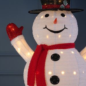 Светодиодная фигура Снеговик - Пожелание Счастья 180*70 см, 200 теплых белых LED ламп, IP44 Winter Deco фото 5