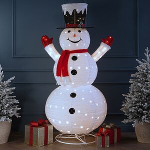 Светодиодная фигура Снеговик - Пожелание Счастья 180 см, 200 холодных белых LED ламп, IP44