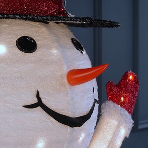 Светодиодная фигура Снеговик - Пожелание Счастья 180 см, 200 холодных белых LED ламп, IP44 Winter Deco фото 3
