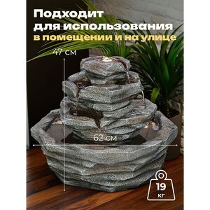 Декоративный фонтан Мон-де-Марманд 62*47 см с LED подсветкой Winter Deco фото 3