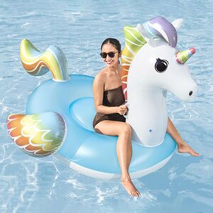 Надувной матрас-остров Сказочный Единорог голубой 224*164 см (Bestway, Китай). Артикул: 41113-2