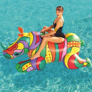 Надувная игрушка для плавания Носорог Рино - Поп-Арт 201*102 см Bestway фото 1