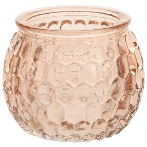 Подсвечник для греющей свечи Бельканто - Соты 6 см персиковый, стекло (Koopman, Нидерланды). Артикул: 420200280-4