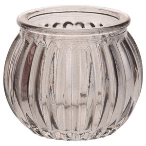 Подсвечник для греющей свечи Бельканто - Полосы 6 см дымчатый, стекло (Koopman, Нидерланды). Артикул: 420200280-3