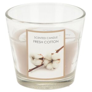 Ароматическая свеча Fresh Cotton 8 см, в стеклянном стакане (Koopman, Нидерланды). Артикул: 420900180-4