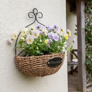 Подвесное кашпо Флорин 35*29 см бежевое