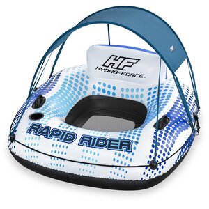 Надувное круг-кресло Rapid Rider 123 см с навесом, голубое Bestway фото 2