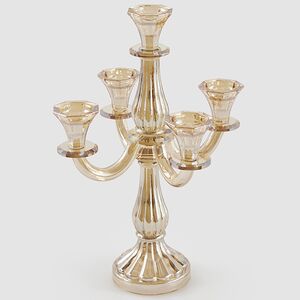 Декоративный подсвечник-канделябр на 5 свечей Cristallerie 35 см шампань