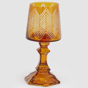 Стеклянный подсвечник-бокал Abat-Jour 23 см оранжевый