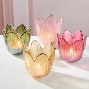 Стеклянные подсвечники Тюльпаны Бэльфлоу 8 см, 4 шт