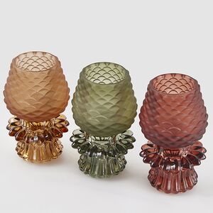 Стеклянные подсвечники Bodyam - Сосновая Шишка 13 см, двухсторонние, 3 шт EDG (ЭДГ) фото 6