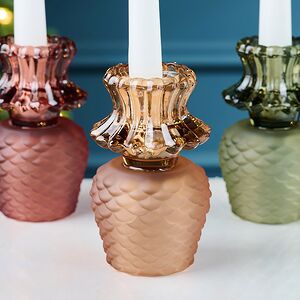 Стеклянные подсвечники Bodyam - Сосновая Шишка 13 см, двухсторонние, 3 шт EDG (ЭДГ) фото 5