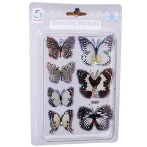 Наклейки Блестящие Бабочки, 7 шт ShiShi фото 1