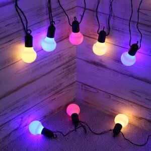 Гирлянда из лампочек Hooky 20 ламп, разноцветные пастельные LED, 5.7 м, зеленый ПВХ, IP44 Star Trading фото 3