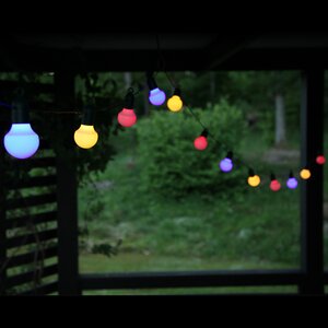 Гирлянда из лампочек Hooky 20 ламп, разноцветные пастельные LED, 5.7 м, зеленый ПВХ, IP44 Star Trading фото 2