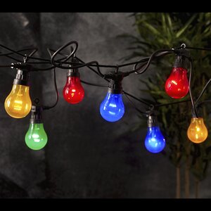 Гирлянда из лампочек Circus 10 ламп, разноцветные LED, 4.5 м, черный ПВХ, IP44 Star Trading фото 2