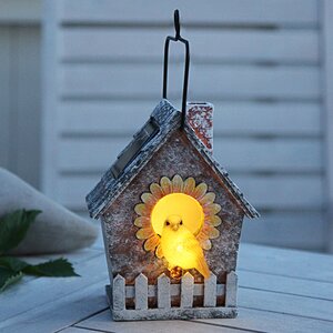 Декоративный садовый светильник Скворечник с птичкой на солнечной батарее 16 см, IP44 (Star Trading, Швеция). Артикул: 477-91