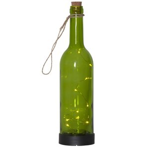Садовый светильник-бутылка Solar Firefly на солнечной батарее, 31 см, 10 теплых белых LED ламп, зелёный, IP44