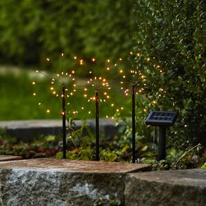 Садовые солнечные светильники Solar Firework 40*14 см, 90 теплых белых LED, 3 шт, IP44 Star Trading фото 3