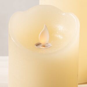 Набор восковых светодиодных свечей Живое Пламя 10-15 см, 3 шт, с пультом управления, кремовый, на батарейках Kaemingk (Кейминг) фото 5