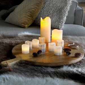 Светодиодная свеча с имитацией пламени Стелла 17 см кремовая восковая на батарейках Kaemingk фото 3