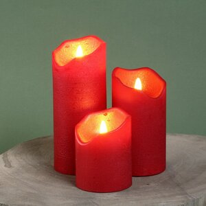 Светодиодная свеча с имитацией пламени Стелла красная восковая на батарейках