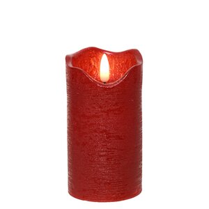 Светодиодная свеча с имитацией пламени Стелла 13 см красная восковая на батарейках Kaemingk фото 6