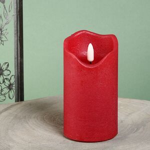 Светодиодная свеча с имитацией пламени Стелла 13 см красная восковая на батарейках Kaemingk фото 2