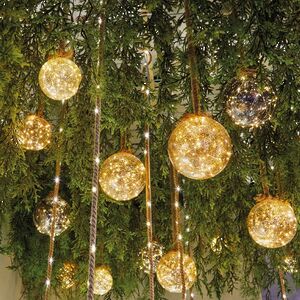 Подвесной светильник на канате Копенгаген 80*14 см 30 микро LED ламп, на батарейках, стекло, IP20 (Kaemingk, Нидерланды). Артикул: 480357