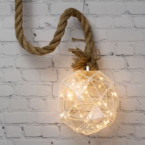 Подвесной светильник на канате Дефанс 80*15 см 30 микро LED ламп, на батарейках, стекло (Kaemingk, Нидерланды). Артикул: 480247