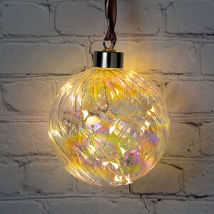Декоративный светильник Де-Арсе 10 см 15 микро LED ламп, на батарейках, стекло Kaemingk фото 1