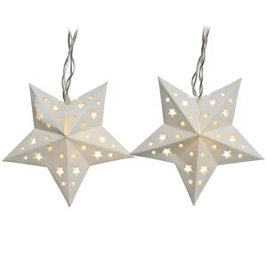 Светодиодная гирлянда на батарейках Бумажные Звезды 2.1 м 8 теплых белых LED ламп, прозрачный ПВХ, IP20 Kaemingk фото 3