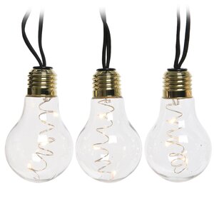 Гирлянда Ретро Лампочки 10 ламп с теплым белым светом, 2.7 м, черный шпагат, IP20 Kaemingk фото 2