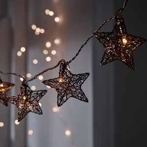 Светодиодная гирлянда Звездная Пыль 2.85 м, 20 теплых белых ламп, коричневый ПВХ, IP20 (Kaemingk, Нидерланды). Артикул: 480500