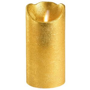 Светодиодная свеча Живое Пламя 15 см золотая восковая на батарейках, таймер Kaemingk фото 5