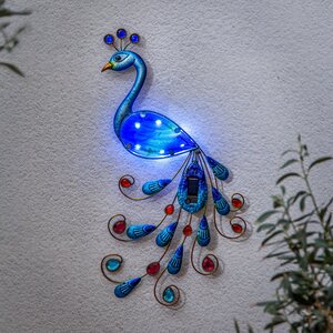 Светящееся панно на солнечной батарее Solar Peacock 52*27 см, 6 холодных белых LED ламп, IP44 (Star Trading, Швеция). Артикул: 482-21